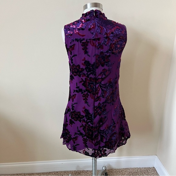 Anna Sui Jewel Tone Velvet Metallic Sleeveless Mini Dress 26272 - Picture 8 of 13